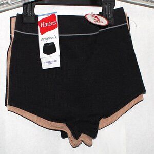 NWT Women's Hanes Originals 3 Pack Seamless Rib Boyfit Panties